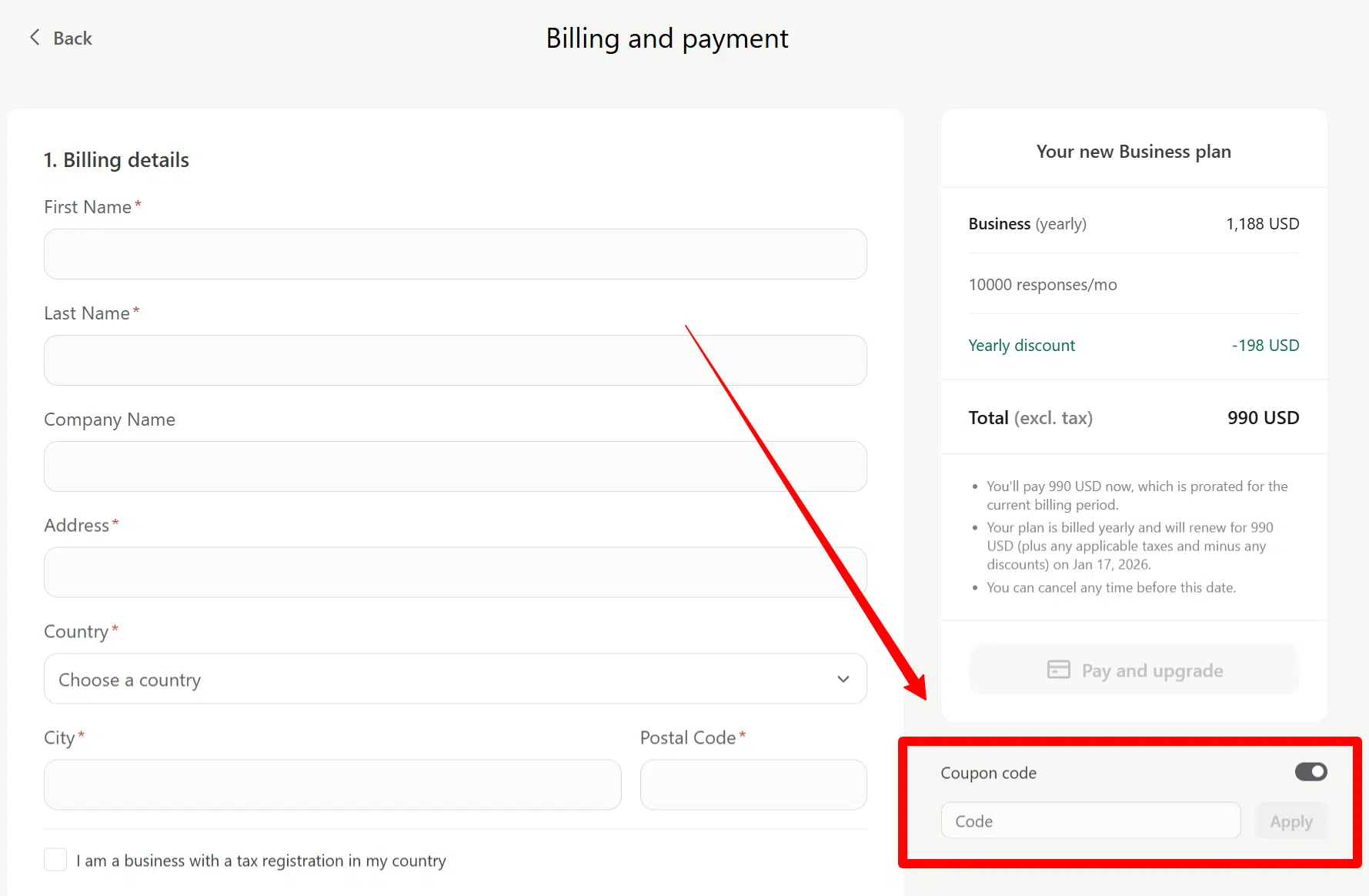 Typeform-Checkout