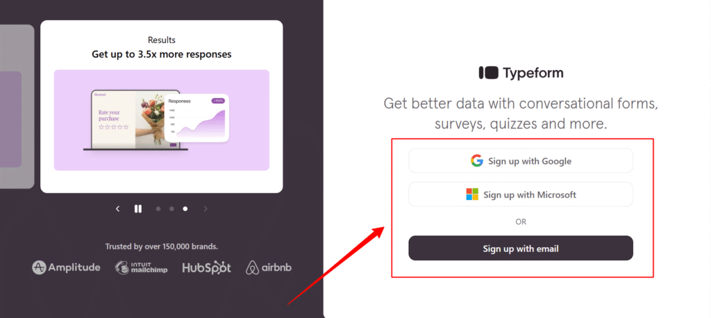create your Typeform account
